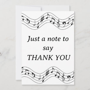 Cartões de agradecimentos de notas de música