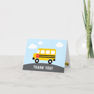 Cartões de agradecimentos de ônibus escolar