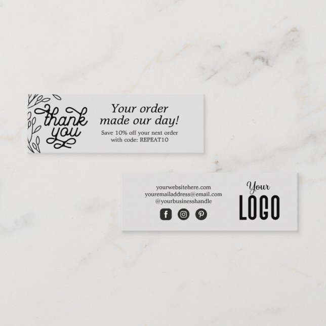 Cartões de agradecimentos de Ordem Personalizada d (Frente/Verso)