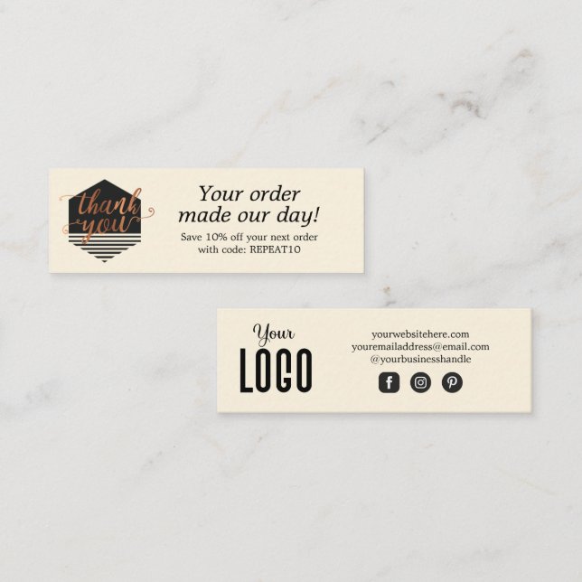 Cartões de agradecimentos de Ordem Personalizada M (Frente/Verso)