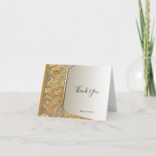 Cartões de agradecimentos de Ornamentado Dourado m