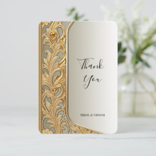 Cartões de agradecimentos de Ornamentado Dourado m