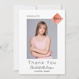 Cartões de agradecimentos de ouro rosa de fotograf