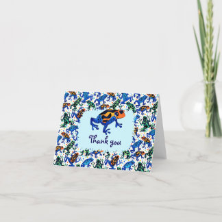 Cartões de agradecimentos de padrão de Sapo tropic