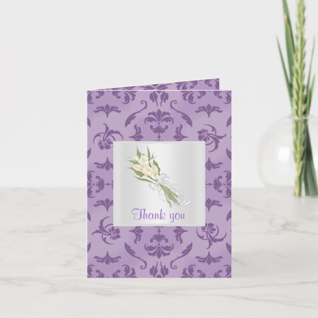 CARTÕES DE AGRADECIMENTOS DE PADRÃO EMBOSS PURPER (Frente)