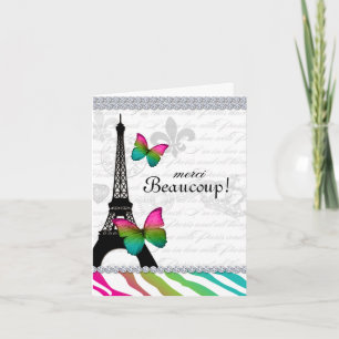 Cartões de agradecimentos de Paris Torre Eiffel Bu