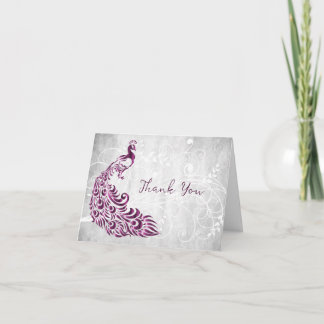 Cartões de agradecimentos de Peacock Magenta