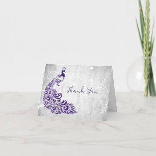 Cartões de agradecimentos de Peacock Roxo