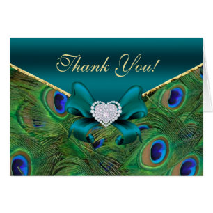 Cartões de agradecimentos de Peacock Teal