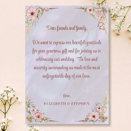 Cartões de agradecimentos de Peony de Lavanda Vint