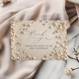 Cartões de agradecimentos de pérolas Elegante