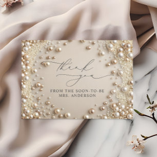 Cartões de agradecimentos de pérolas Elegante