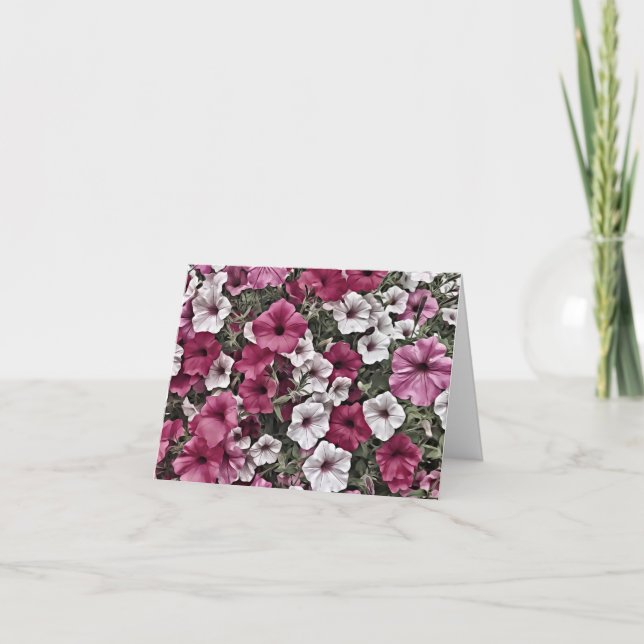 Cartões de agradecimentos de Petunias da mãe (Frente)