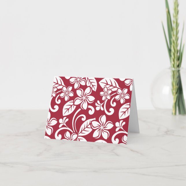 Cartões de agradecimentos DE PLUMERIA (VERMELHO CA (Frente)