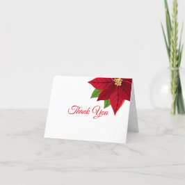 Cartões de agradecimentos de Poinsettia de Natal d