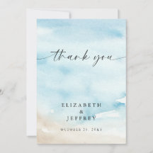 Cartões de agradecimentos de praia no Oceano Oceân