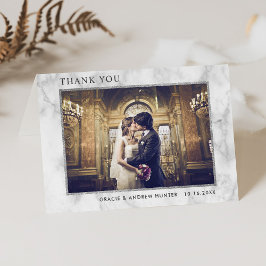 Cartões de agradecimentos de prata de mármore