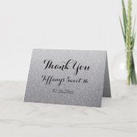 Cartões de agradecimentos de prata do doce 16 de