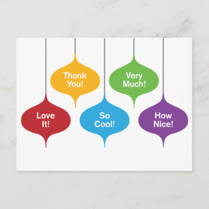 Cartões de agradecimentos de presente de Natal dos