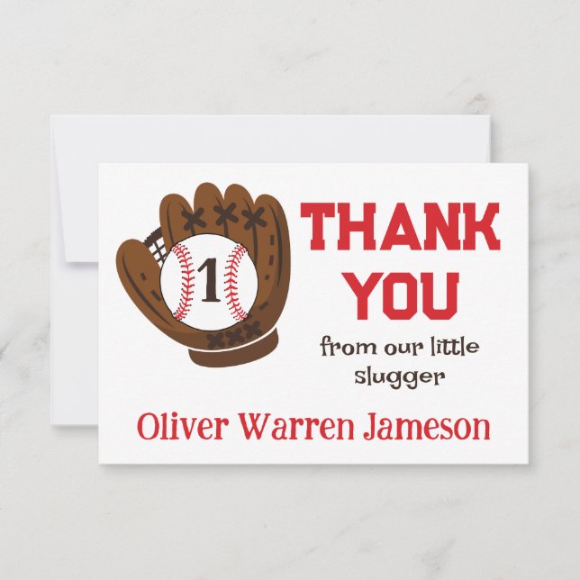 Cartões de agradecimentos de primeiro aniversario  (Frente)