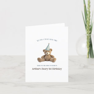 Cartões de agradecimentos de primeiro aniversário