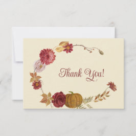 Cartões de agradecimentos De Pumpkin Floral Russo