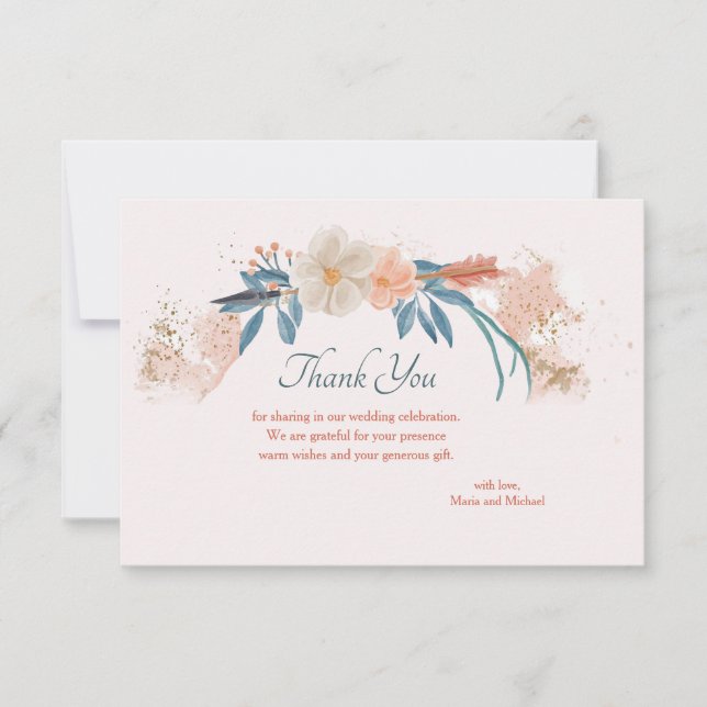 Cartões de agradecimentos de Quadro Boho (Frente)