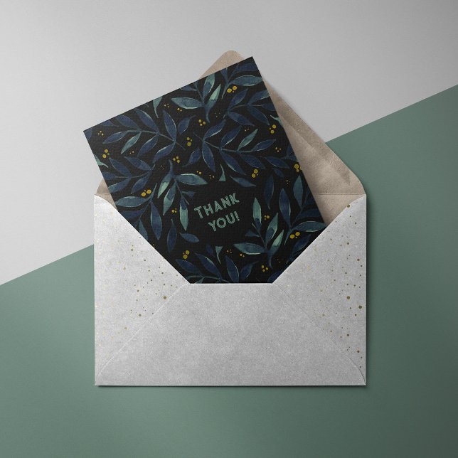 Cartões de agradecimentos de ramificações de aquar (Criador carregado)