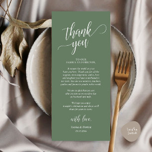 Cartões de agradecimentos de Recepção de casamento