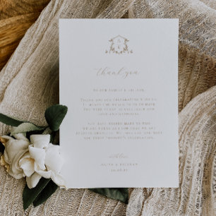 Cartões de agradecimentos de Recepção de Crest de 