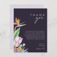 Cartões de agradecimentos de Recepção Roxo Colorid
