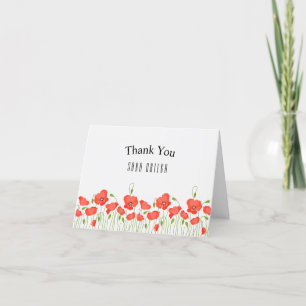Cartões de agradecimentos de Red Poppies (foto op
