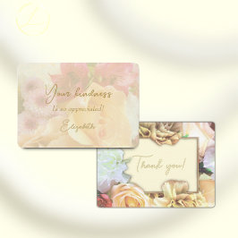 Cartões de agradecimentos de Rosa Amarelo Pálido