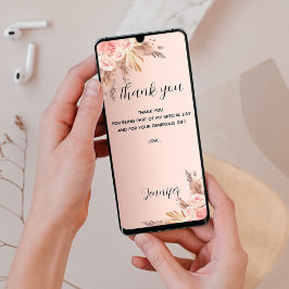 Cartões de agradecimentos de rosa de capim de aniv