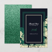 cartões de agradecimentos de rosa verde de anivers