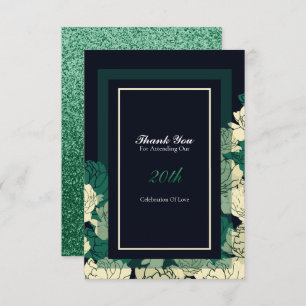 cartões de agradecimentos de rosa verde de anivers