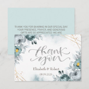 Cartões de agradecimentos de Rosas verdes com letr