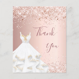 cartões de agradecimentos de roupa branca rosa