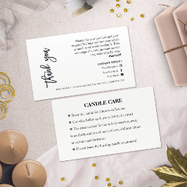 Cartões de agradecimentos de Script Chic do Candle