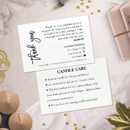Cartões de agradecimentos de Script Chic do Candle