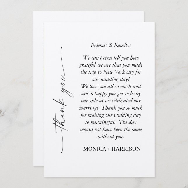 Cartões de agradecimentos de Script Elegante com F (Frente/Verso)