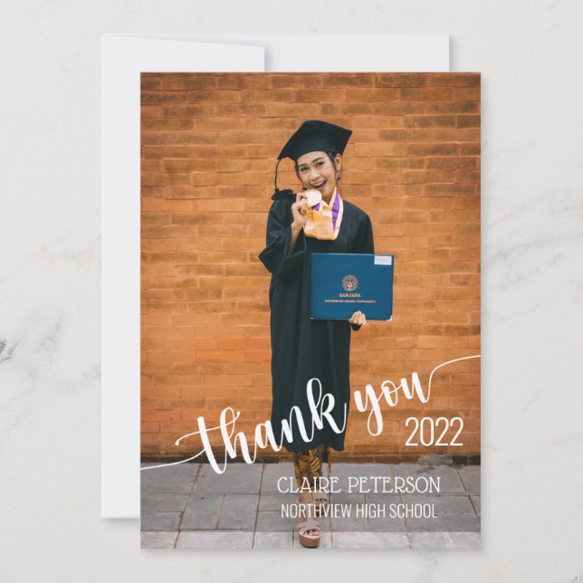 Cartões de agradecimentos de Script Elegante para  (Frente)