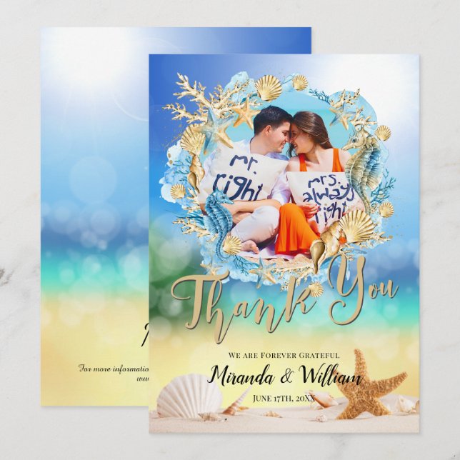 Cartões de agradecimentos de Shell de Starfish Ele (Frente/Verso)