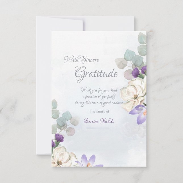 Cartões de agradecimentos de Simpatia das Flores d (Frente)