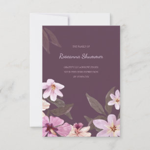 Cartões de agradecimentos de simpatia das orquíd