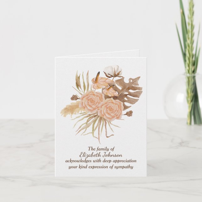 Cartões de agradecimentos de Simpatia do Rosa de o (Frente)