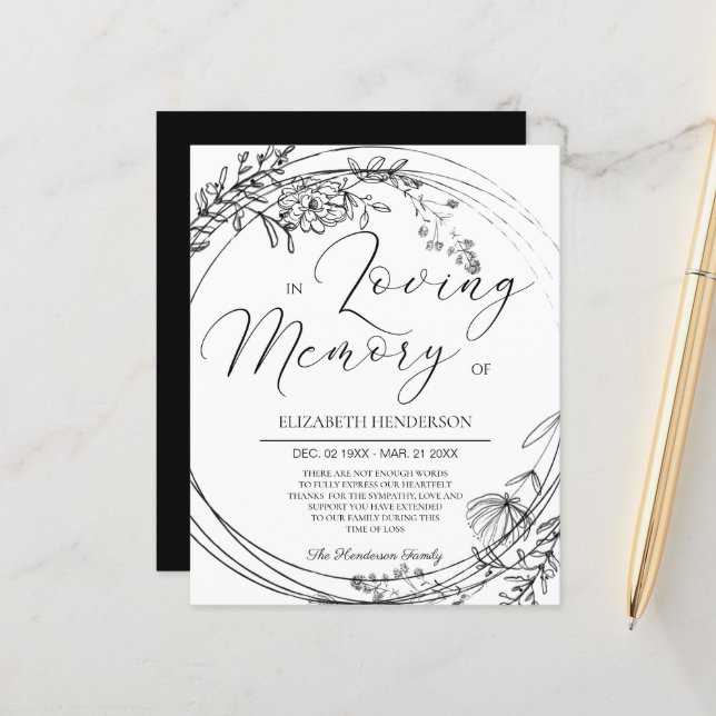 CARTÕES DE AGRADECIMENTOS de simpatia orçamental.  (Frente/Verso In Situ)