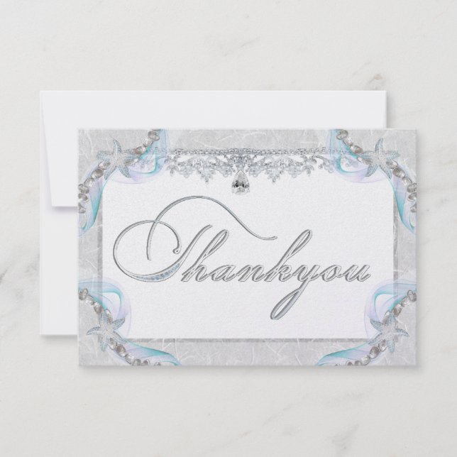 Cartões de agradecimentos de Starfish & Diamantes (Frente)