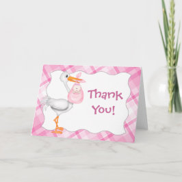 Cartões de agradecimentos de Stork & Baby Girl