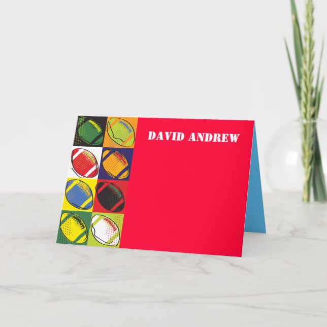 Cartões de agradecimentos de Tema de FUTEBOL Retro (Frente)